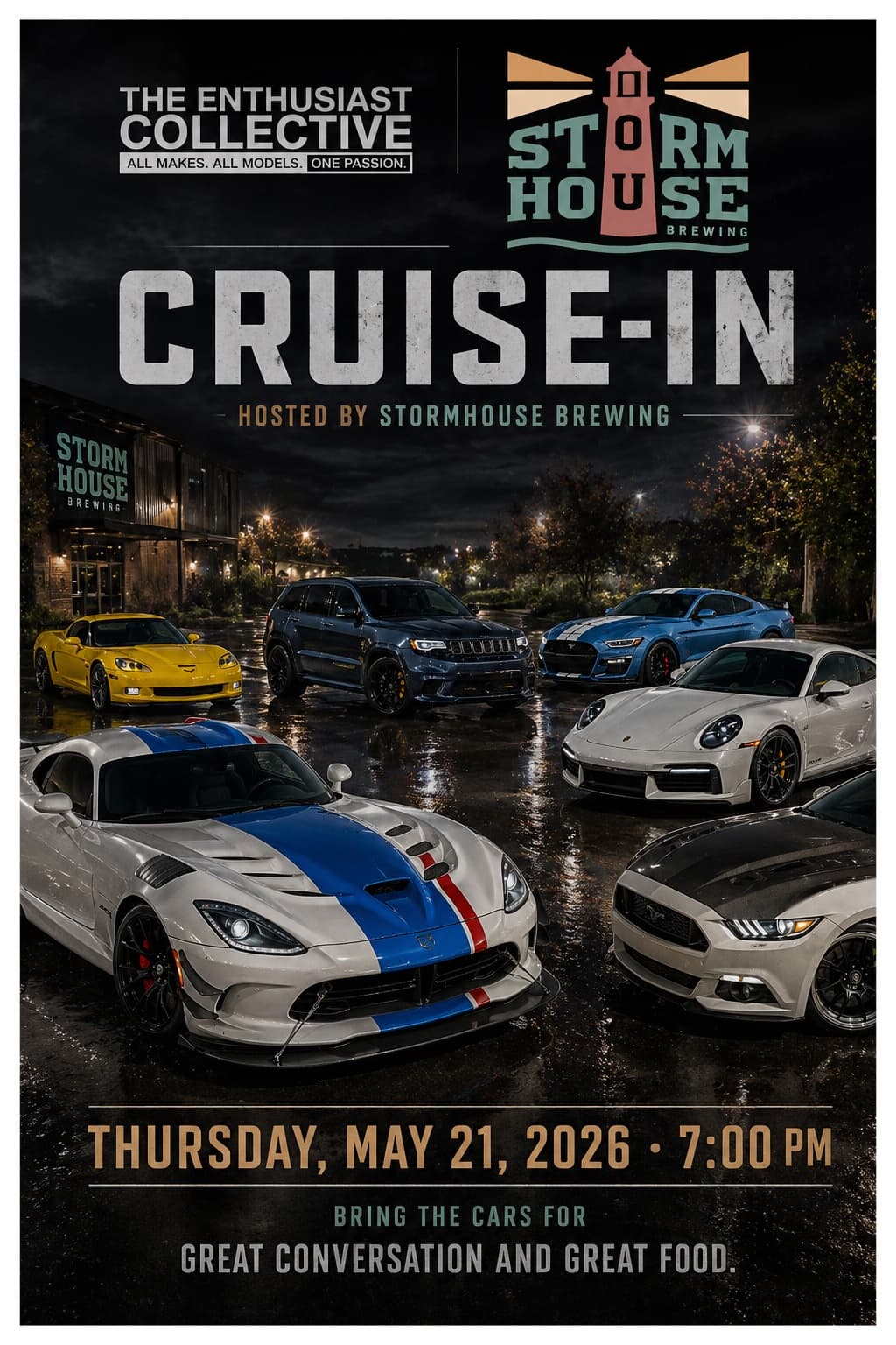 The Enthusiast Collective Cruise-In at Stormhouse Brewing