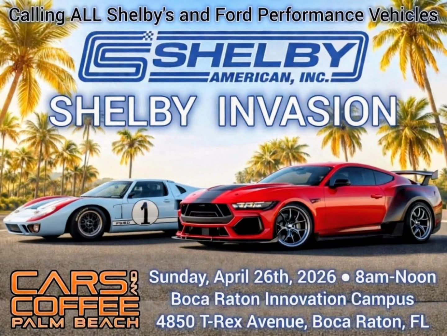 Cars & Coffee Palm Beach with Special Guest SHELBY AMERICAN