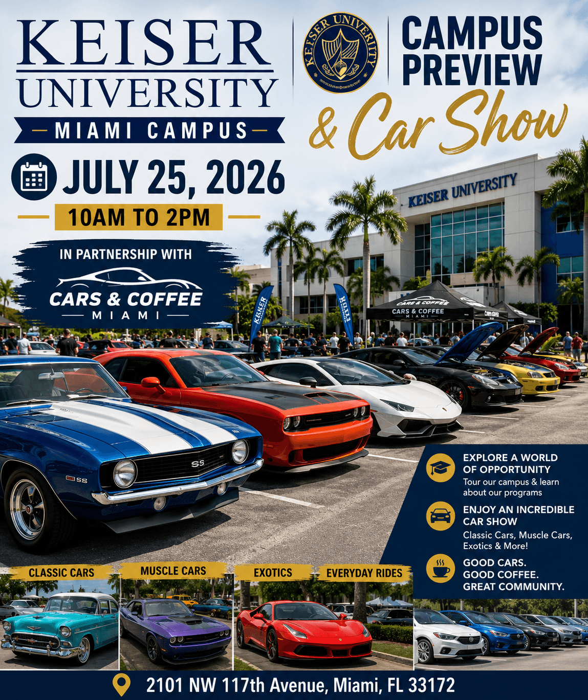 Keiser University Miami Campus Preview & Car Show